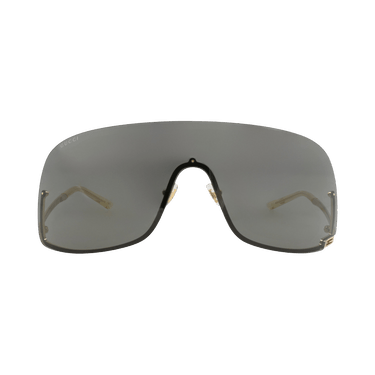 Gucci Shield-Frame Metal Sunglasses — Gold