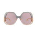 Gucci Round-Frame Acetate Sunglasses — Grey