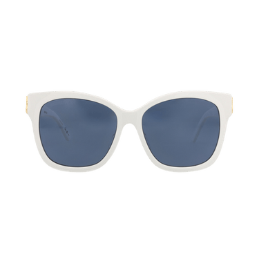 Balenciaga Cat Eye-Frame Acetate Sunglasses — White – Blue BB0102SA 30008976 004