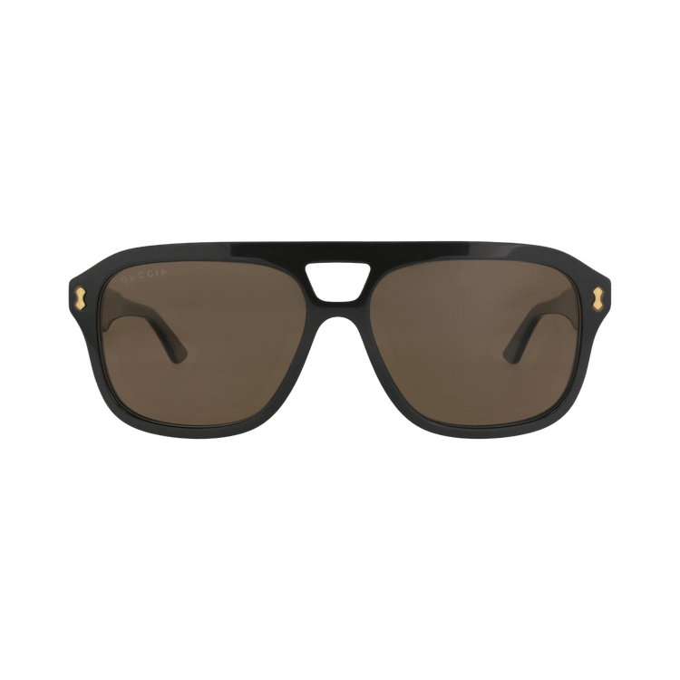 Gucci Aviator-Frame Recycled Acetate Sunglasses — Black – Brown GG1263S 30013835 002