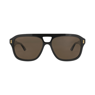 Gucci Aviator-Frame Recycled Acetate Sunglasses — Black – Brown GG1263S 30013835 002