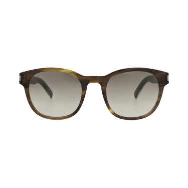 Saint Laurent Round-Frame Recycled Acetate Sunglasses — Brown – Crystal SL620 30014649 0