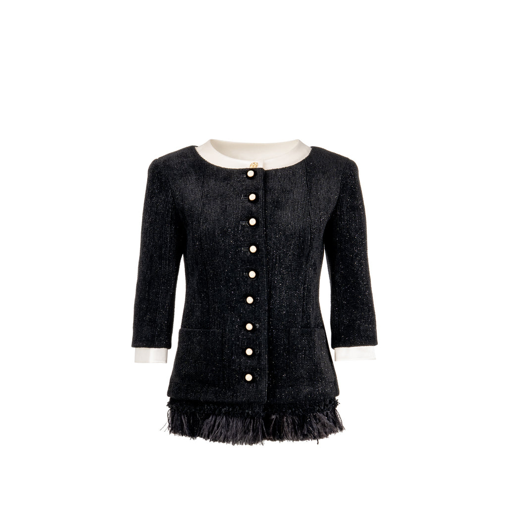 chanel-size-36-20a-runway-matiers-d-art-feather-trim-jacket-black