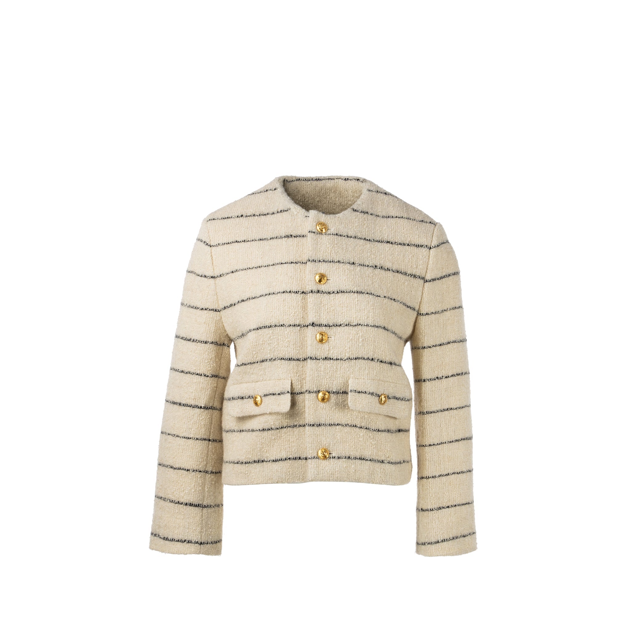 celine-size-34-chasseur-striped-evening-jacket-cream-black