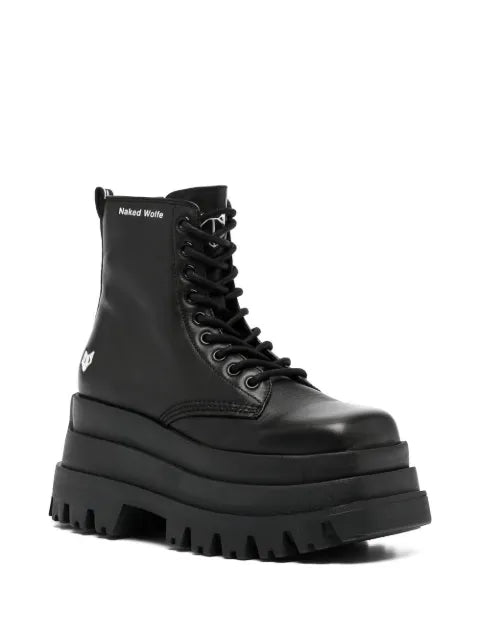 NAKED WOLFE Sloane leather stacked-sole boots