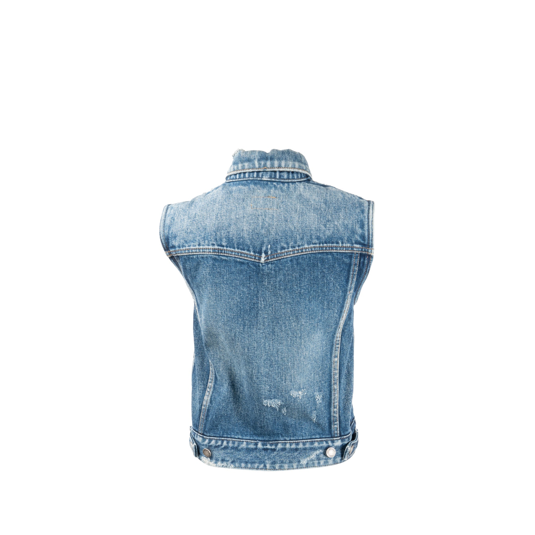 saint-laurent-size-xs-sleeveless-denim-vest-cotton-blue