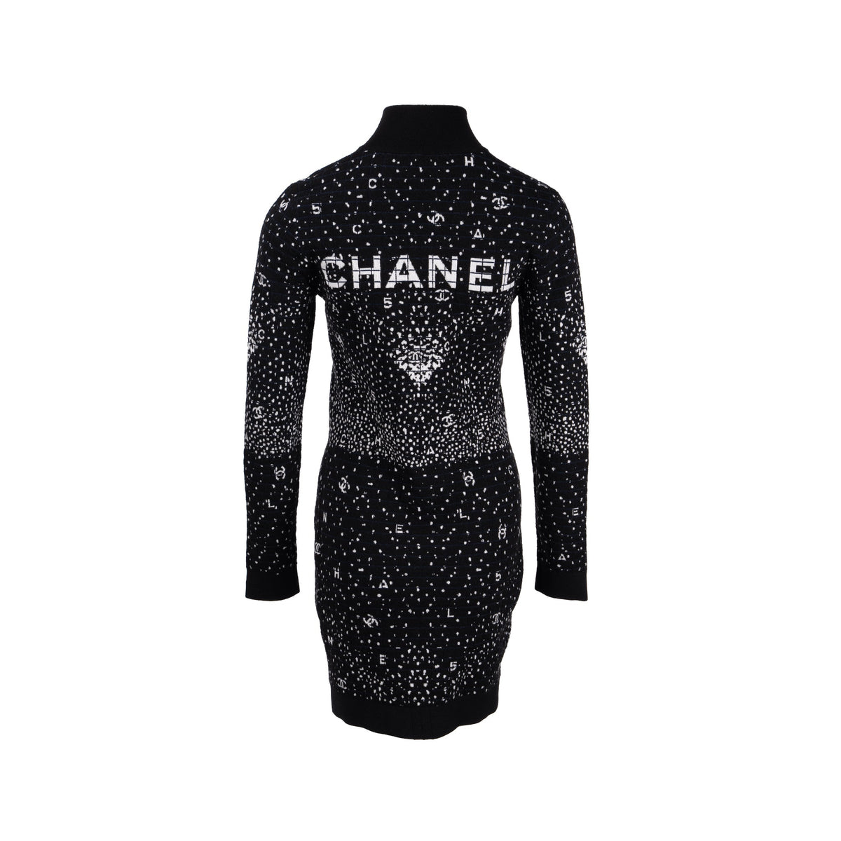 chanel-size-38-20n-half-zip-dress-wool-polyamide-black-white-navy-blue