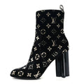 LOUIS VUITTON DENIM MONOGRAM SILHOUETTE ANKLE BOOT BLACK MONOGRAM