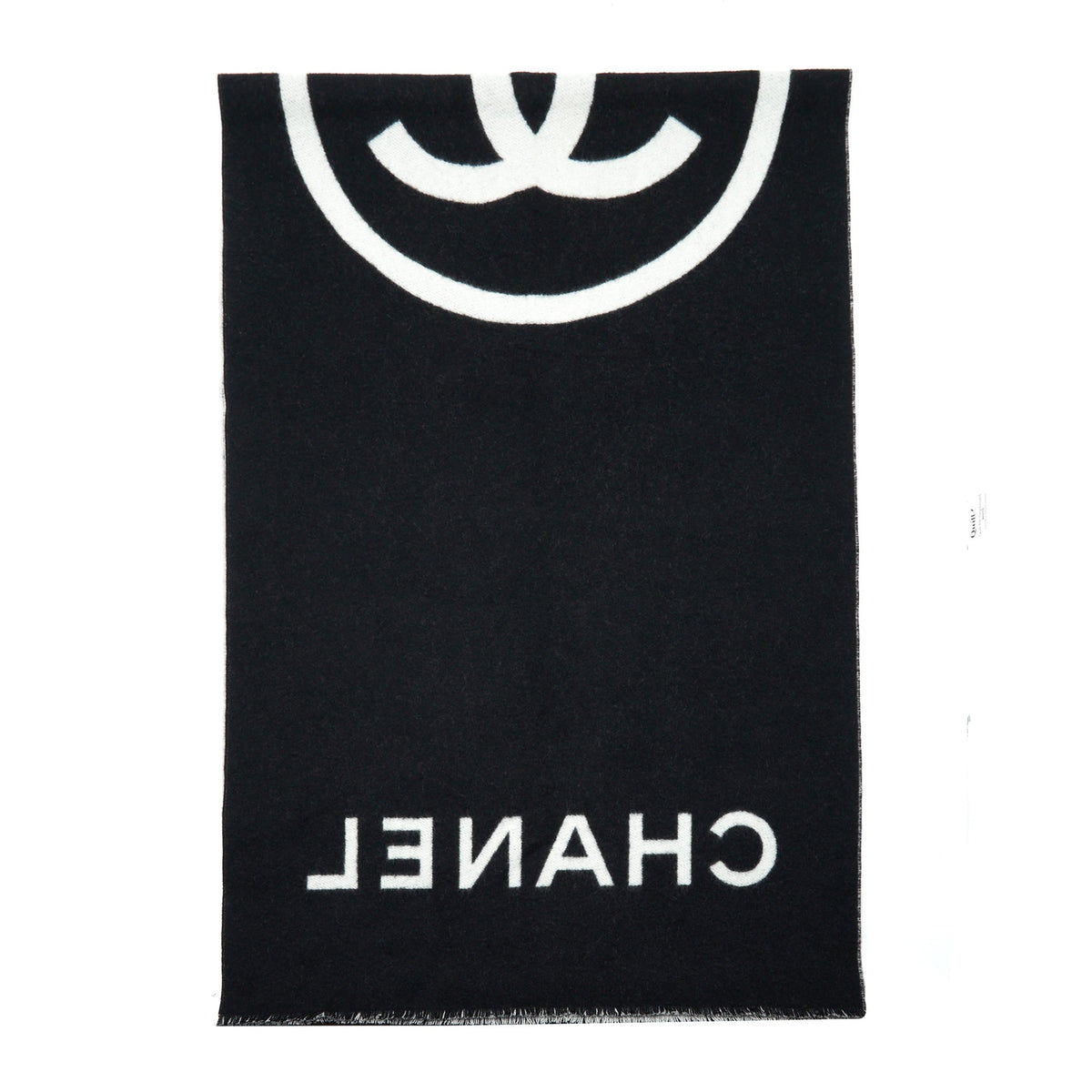 chanel-21k-cashmere-scarf-shawl-black-and-white