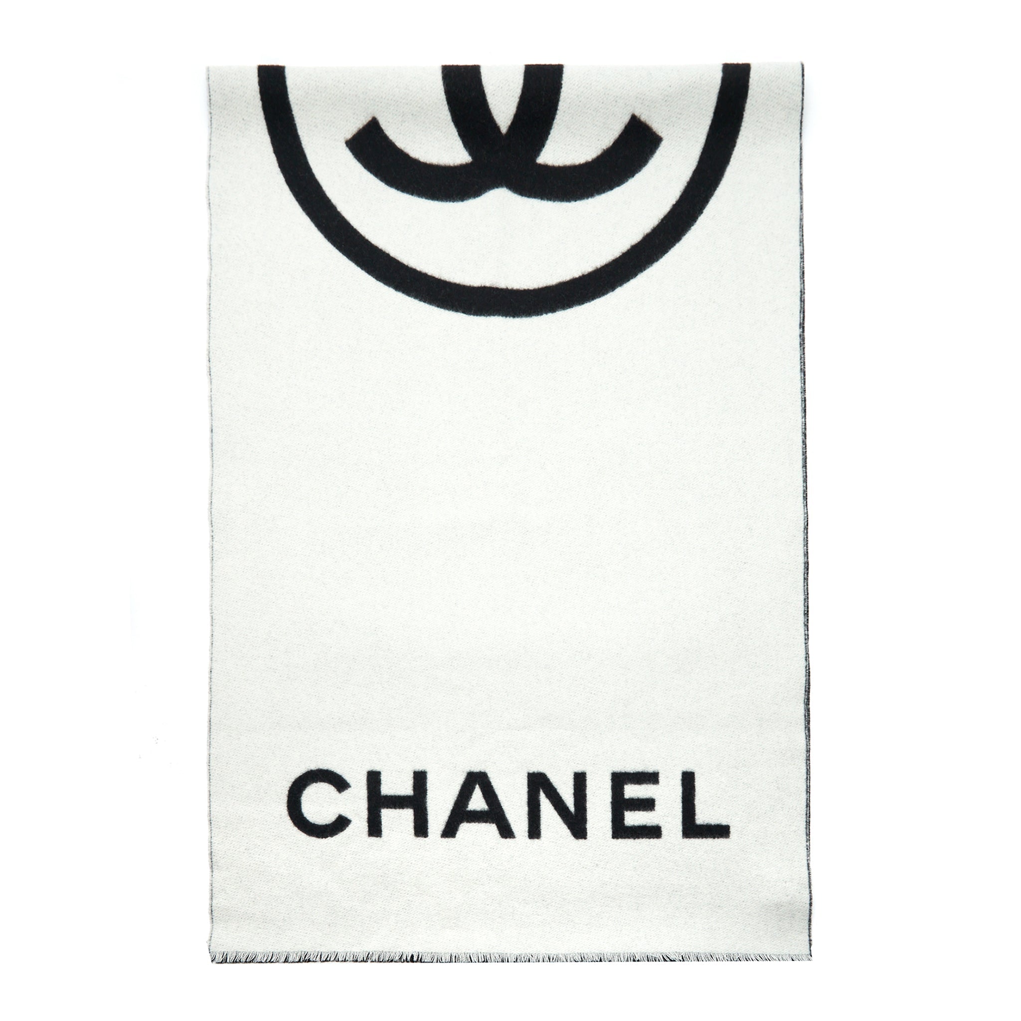 chanel-21k-cashmere-scarf-shawl-black-and-white