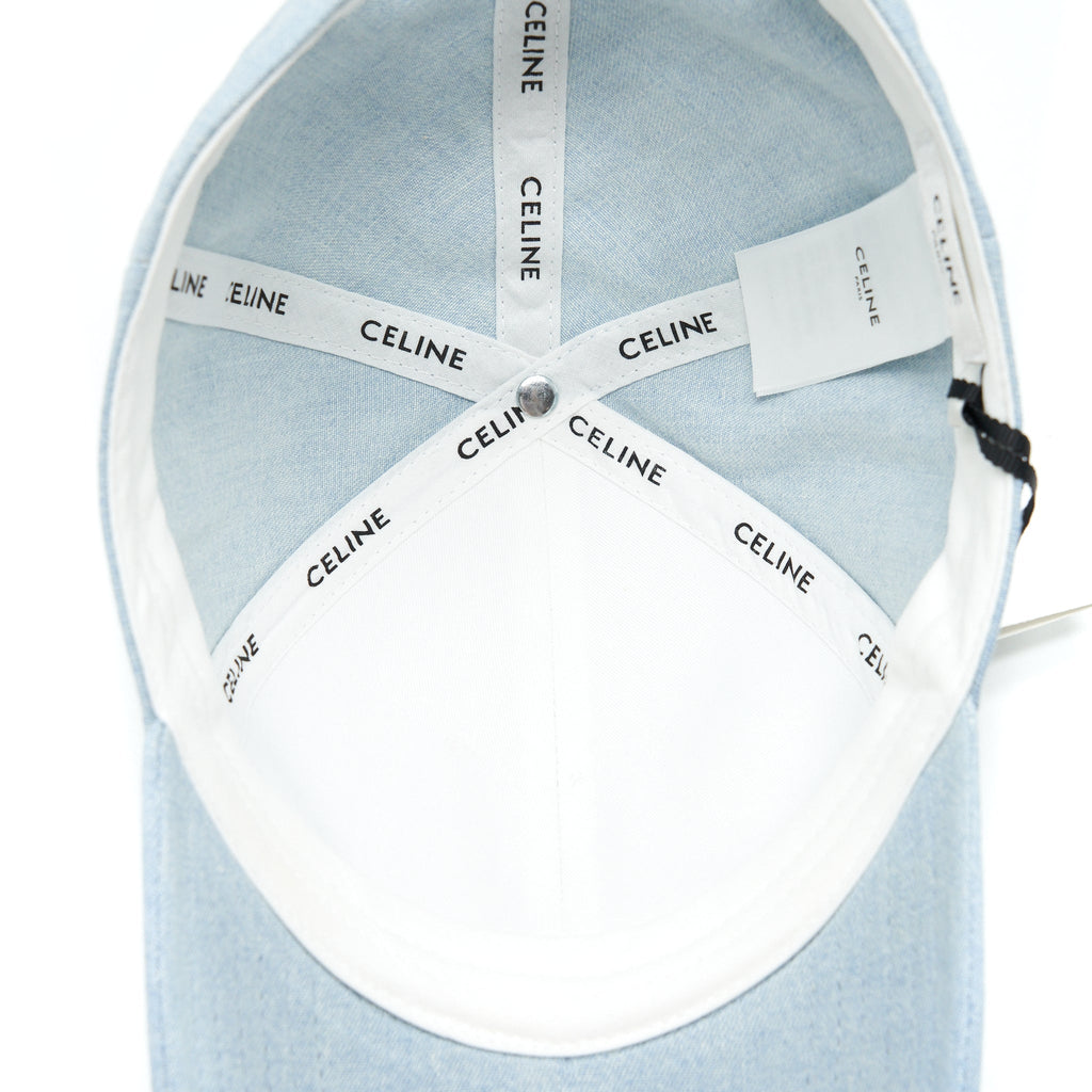 celine-size-l-baseball-cap-denim-light-blue