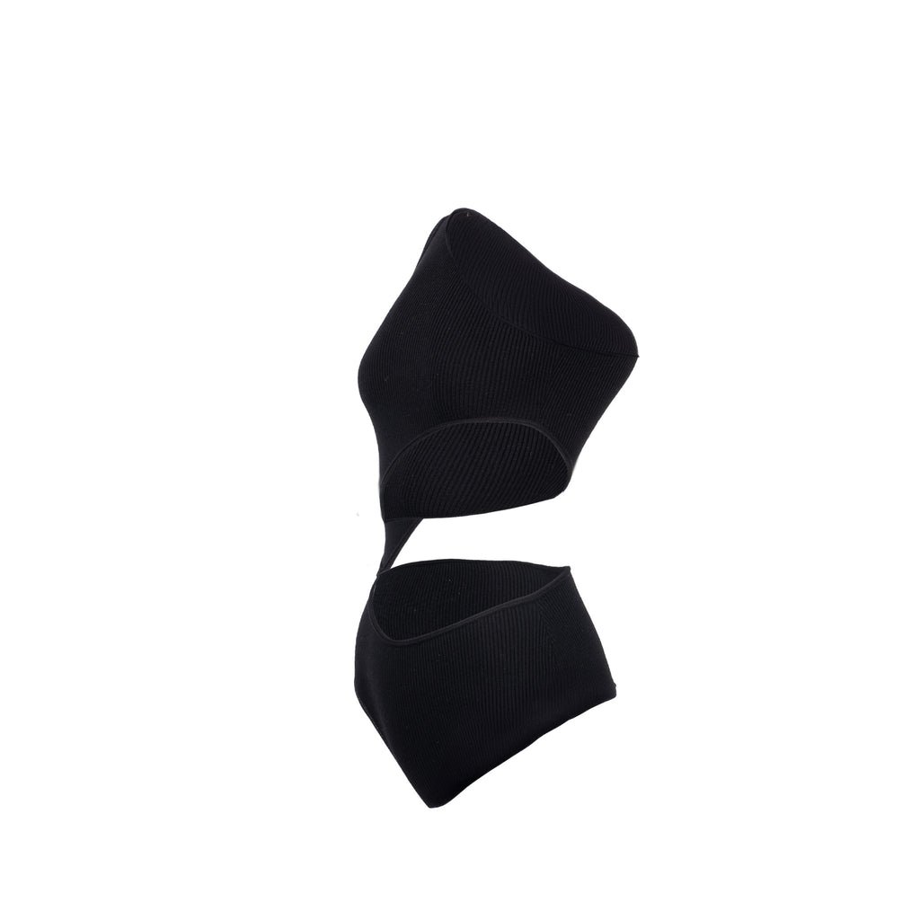 celine-size-xs-one-shoulder-underpinning-wool-polyamide-black