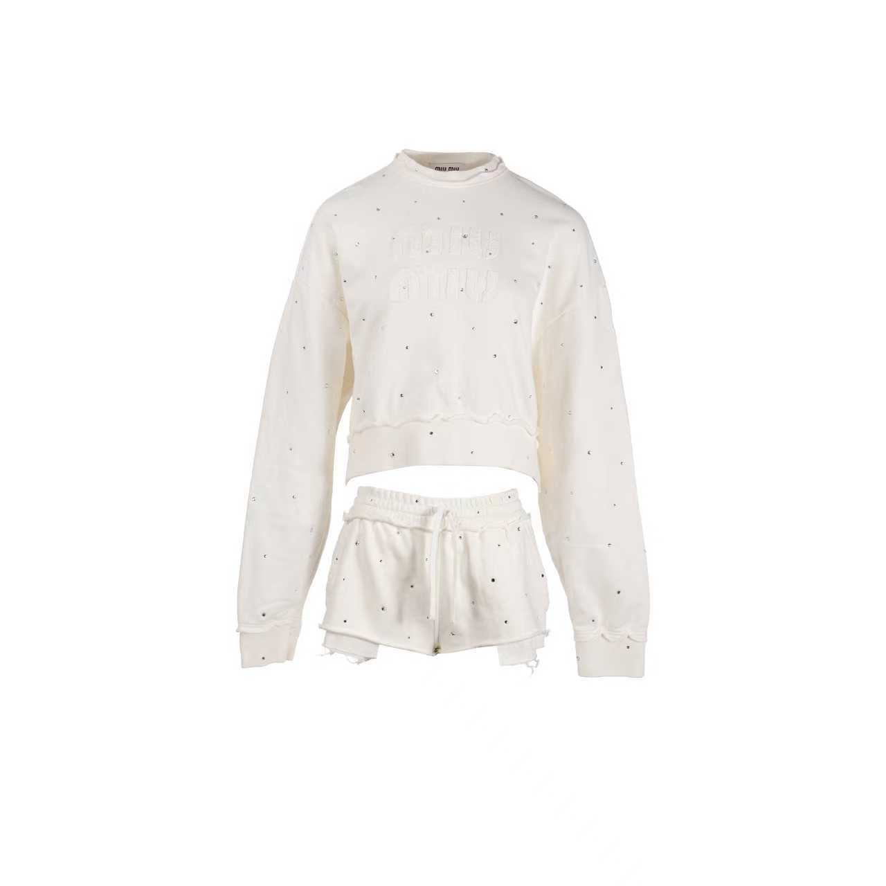 miu-miu-size-xs-size-36-sweat-shorts-set-cream