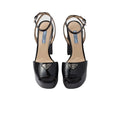 PRADA PATENT LEATHER SANDALS BLACK WITH PLATFORM