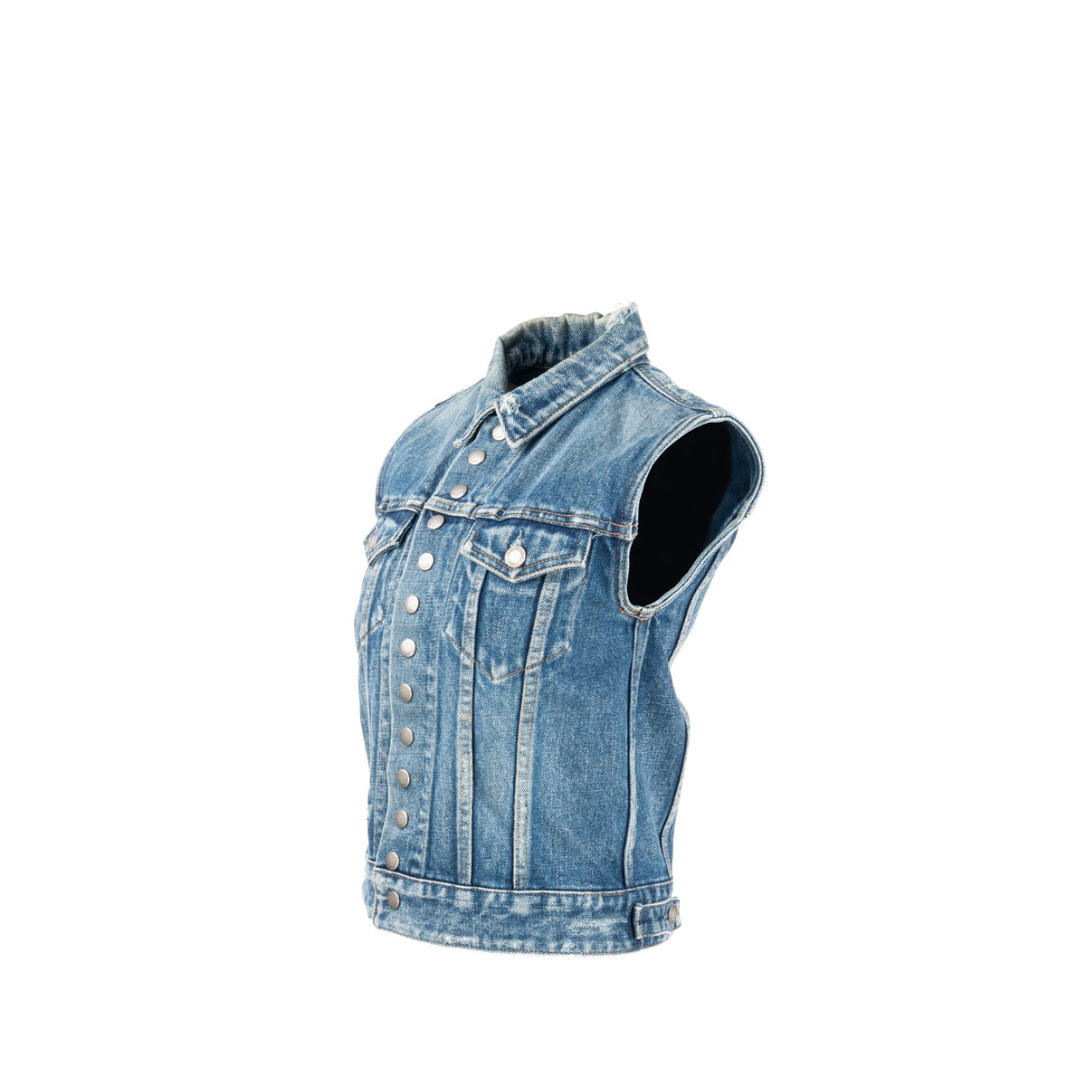 saint-laurent-size-xs-sleeveless-denim-vest-cotton-blue