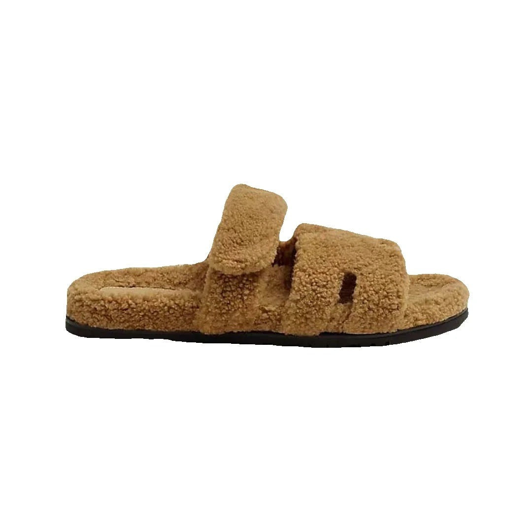 HERMÈS CHYPRE SANDAL TAN SHEARLING