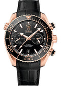 omega-planet-ocean-600-m-omega-co-axial-master-chronometer-chronograph-watch-45-5-mm-sedna-gold-case-unidirectional-black-ceramic-bezel-black-ceramic-dial-black-leather-strap-215-63-46-51-01-001