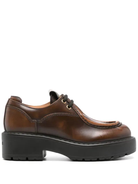 Miu Miu logo-patch leather loafers