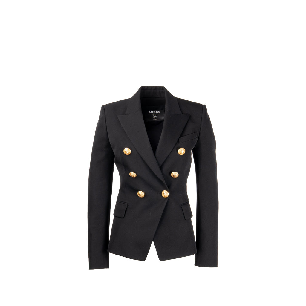balmain-size-34-classic-jacket-with-gold-button-black-virgin-wool