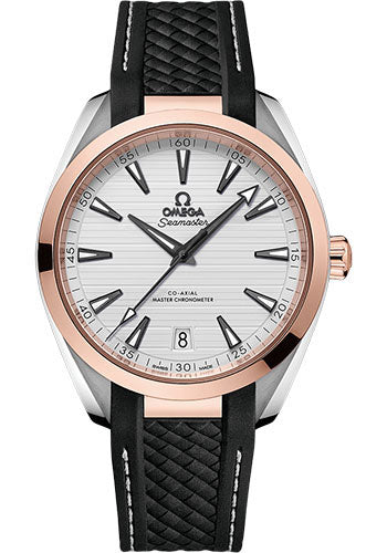 omega-aqua-terra-150m-co-axial-master-chronometer-watch-41-mm-steel-and-sedna-gold-case-silvery-dial-black-structured-rubber-strap-220-22-41-21-02-001