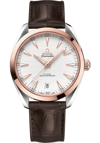 omega-aqua-terra-150m-co-axial-master-chronometer-watch-41-mm-steel-and-sedna-gold-case-silvery-dial-brown-leather-strap-220-23-41-21-02-001