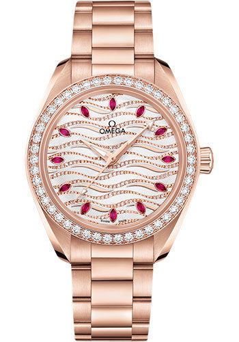 omega-seamaster-aqua-terra-150m-omega-co-axial-master-chronometer-34-mm-sedna-gold-case-diamond-bezel-white-diamond-wave-ruby-dial-220-55-34-20-99-004