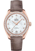 omega-seamaster-aqua-terra-150m-co-axial-master-chronometer-watch-34-mm-sedna-gold-case-diamond-set-bezel-white-mother-of-pearl-diamond-dial-taupe-brown-leather-strap-220-58-34-20-55-001