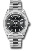 rolex-950-platinum-day-date-40-watch-smooth-bezel-black-baguette-diamond-dial-president-bracelet-228206-bkbdp