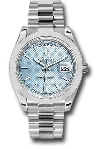 rolex-950-platinum-day-date-40-watch-smooth-bezel-ice-blue-diagonal-motif-index-dial-president-bracelet-228206-ibdmip