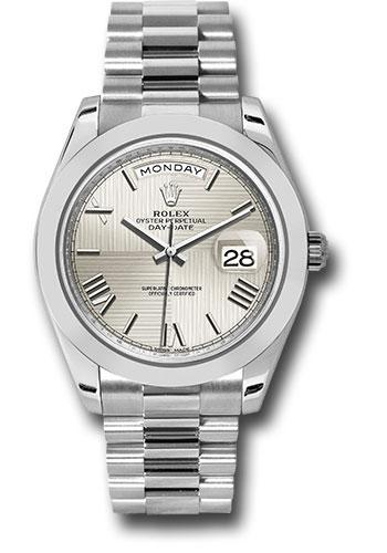 rolex-950-platinum-day-date-40-watch-smooth-bezel-silver-quadrant-motif-bevelled-roman-dial-president-bracelet-228206-sqmrp