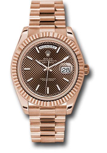 rolex-everose-gold-day-date-40-watch-fluted-bezel-chocolate-diagonal-motif-index-dial-president-bracelet-228235-chodmip