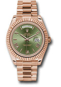 rolex-everose-gold-day-date-40-watch-fluted-bezel-olive-green-bevelled-roman-dial-president-bracelet-228235-ogrp