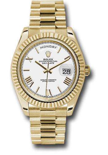 rolex-yellow-gold-day-date-40-watch-fluted-bezel-white-bevelled-roman-dial-president-bracelet-228238-wrp