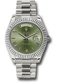 rolex-white-gold-day-date-40-watch-fluted-bezel-olive-green-bevelled-roman-dial-president-bracelet-228239-ogrp