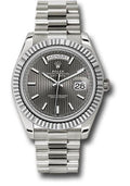 rolex-white-gold-day-date-40-watch-fluted-bezel-dark-rhodium-stripe-motif-index-dial-president-bracelet-228239-rsmip