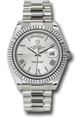 rolex-white-gold-day-date-40-watch-fluted-bezel-silver-quadrant-motif-bevelled-roman-dial-president-bracelet-228239-sqmrp