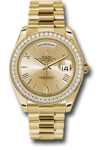 rolex-yellow-gold-day-date-40-watch-bezel-champagne-bevelled-roman-dial-president-bracelet-228348rbr-chrp