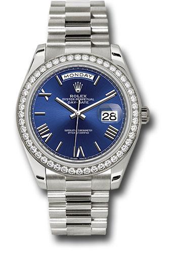 rolex-white-gold-day-date-40-watch-bezel-blue-bevelled-roman-dial-president-bracelet-228349rbr-blrp