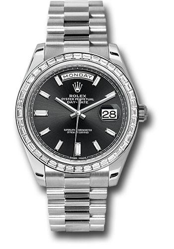 rolex-950-platinum-day-date-40-watch-bezel-black-baguette-diamond-dial-president-bracelet-228396tbr-bkbdp