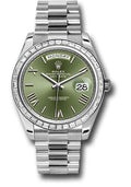 rolex-950-platinum-day-date-40-watch-bezel-olive-green-bevelled-roman-dial-president-bracelet-228396tbr-ogrp