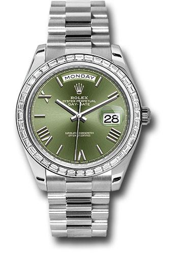 rolex-950-platinum-day-date-40-watch-bezel-olive-green-bevelled-roman-dial-president-bracelet-228396tbr-ogrp