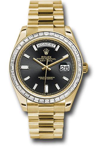 rolex-yellow-gold-day-date-40-watch-yellow-gold-bezel-black-baguette-diamond-dial-president-bracelet-228398tbr-bkbdp