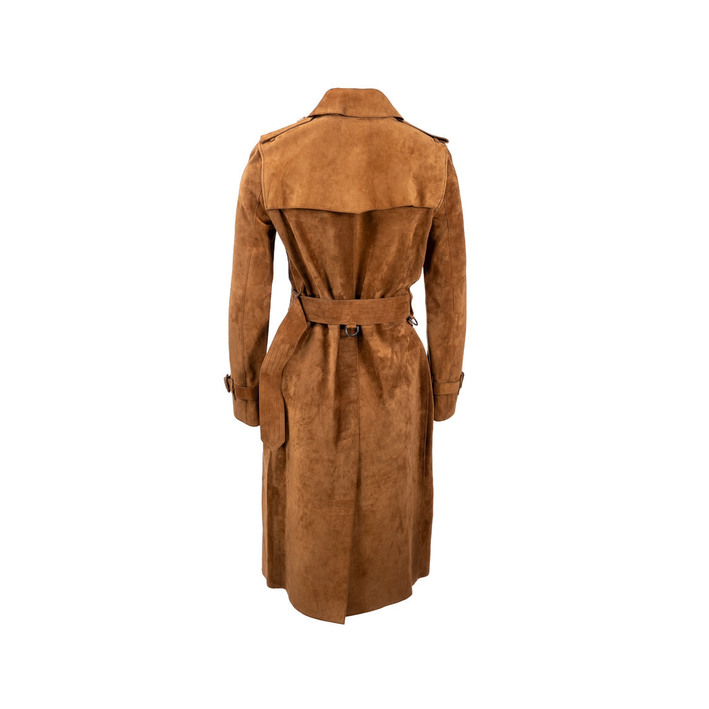 burberry-size-34-double-breasted-coat-suede-calfskin-brown