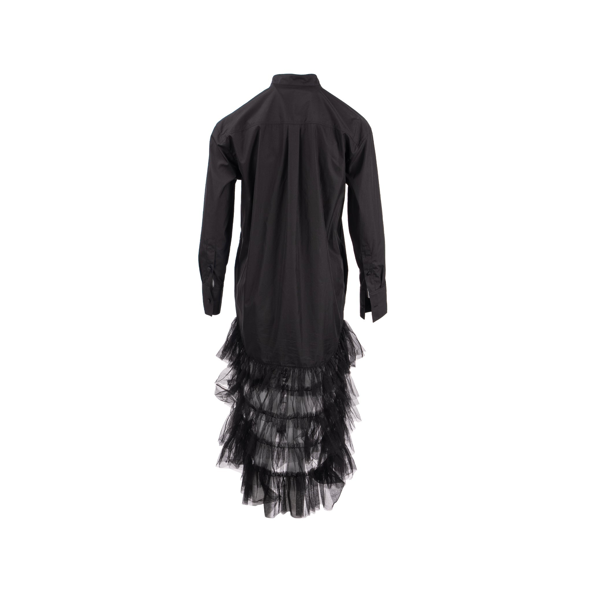 valentino-size-38s-long-sleeve-dress-polyamide-cotton-black