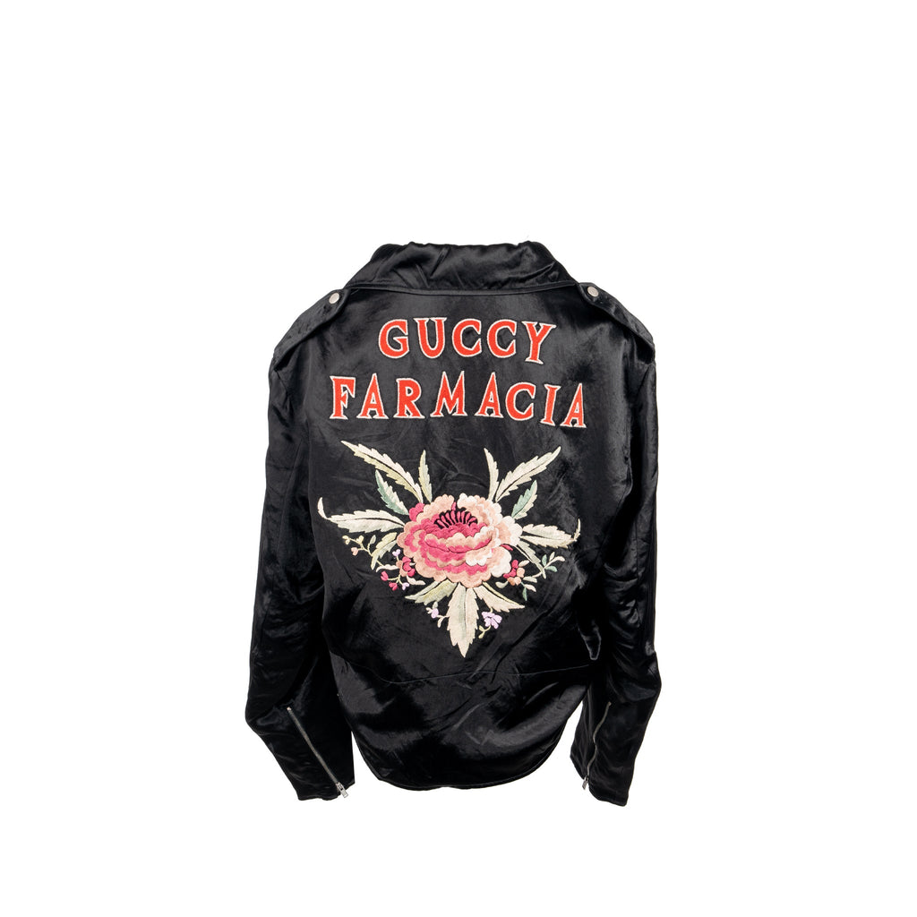 gucci-size-44-guccy-farmacia-embroidery-biker-jacket-acetate-polyamide-cotton-washed-black