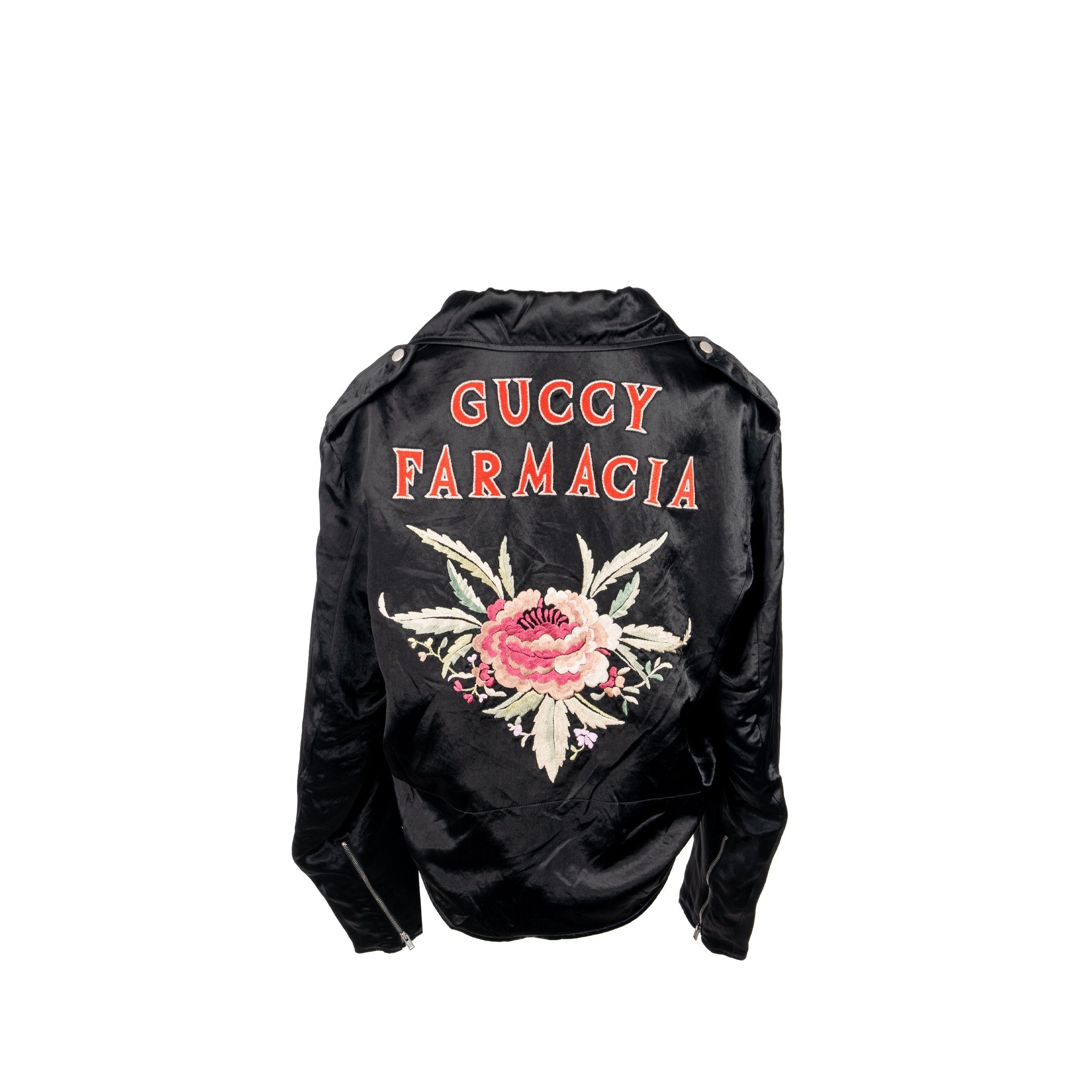 gucci-size-44-guccy-farmacia-embroidery-biker-jacket-acetate-polyamide-cotton-washed-black
