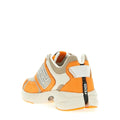 FENDI LAMBSKIN FF EMBOSSED RISE LOW TOP SNEAKER ORANGE