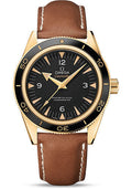 omega-seamaster-300-omega-master-co-axial-watch-41-mm-yellow-gold-case-ceramic-bezel-black-dial-brown-leather-strap-233-62-41-21-01-001