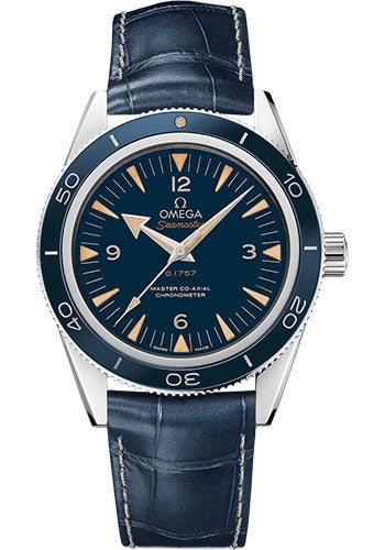 omega-seamaster-300-omega-master-co-axial-41-mm-platinum-case-blue-enamel-dial-blue-leather-strap-limited-edition-of-757-233-93-41-21-03-001