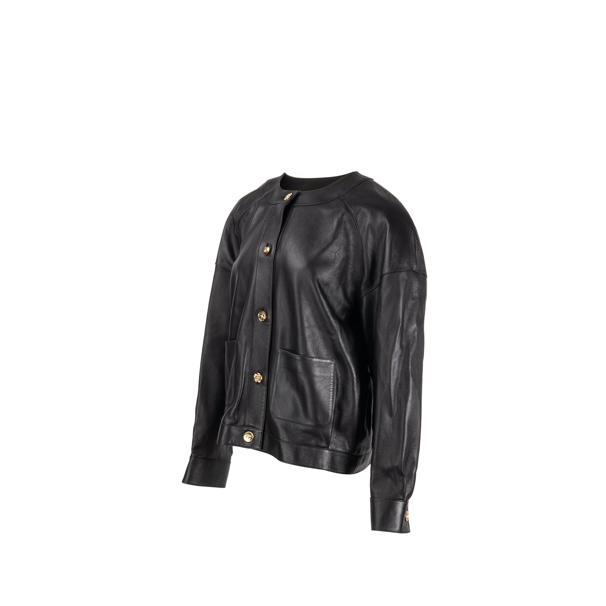 chanel-size-40-detailed-button-coat-lambskin-black